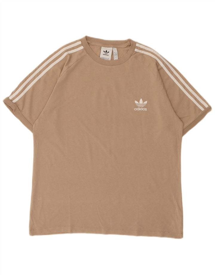 Adidas Herre T-Shirt Top Stor Beige Bomuld