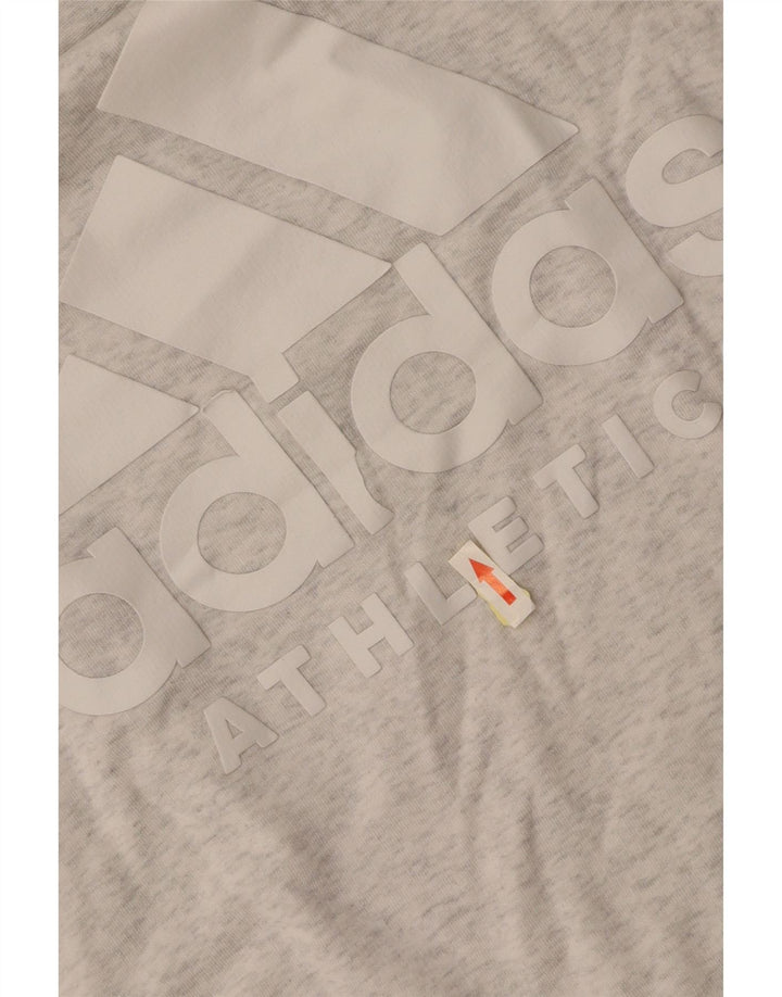 ADIDAS Graphic Sweatshirt Jumper UK 16 Large Grey