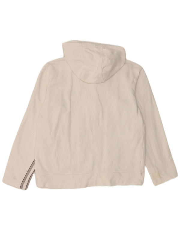 Adidas Dame Hættetrøje Sweater UK 14 Stor Hvid Bomuld