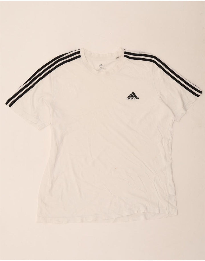Adidas Herre T-Shirt Top XL Hvid Bomuld
