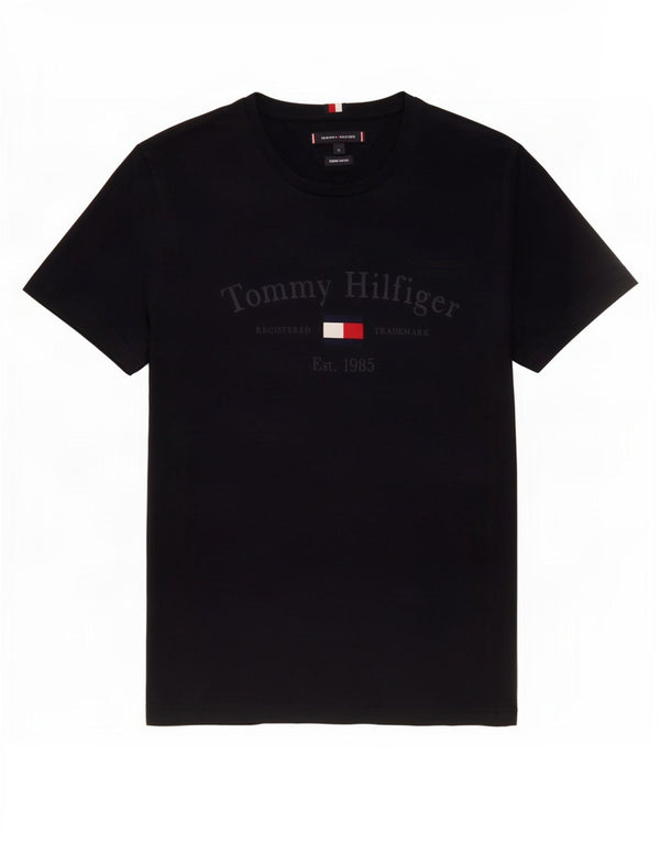 Tommy Hilfiger Herre Grafisk T-Shirt Top XL Sort Bomuld