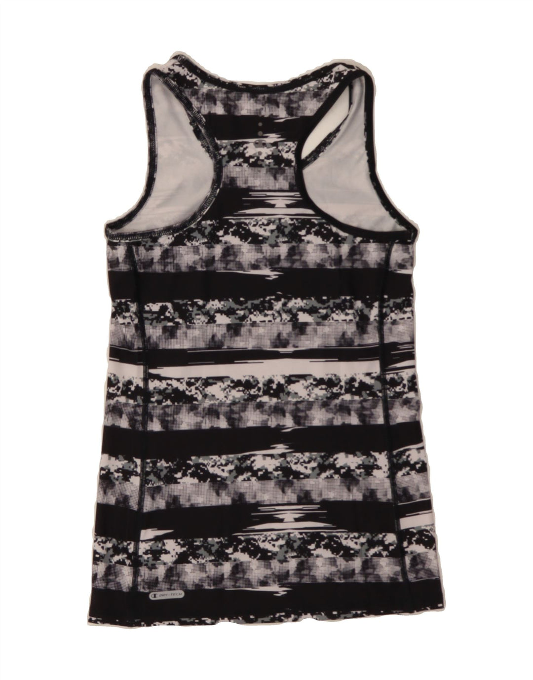 CHAMPION Womens Vest Top UK 8 Small Black Striped Vintage Champion and Second-Hand Champion from Messina Hembry 