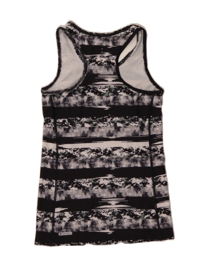 CHAMPION Womens Vest Top UK 8 Small Black Striped Vintage Champion and Second-Hand Champion from Messina Hembry 