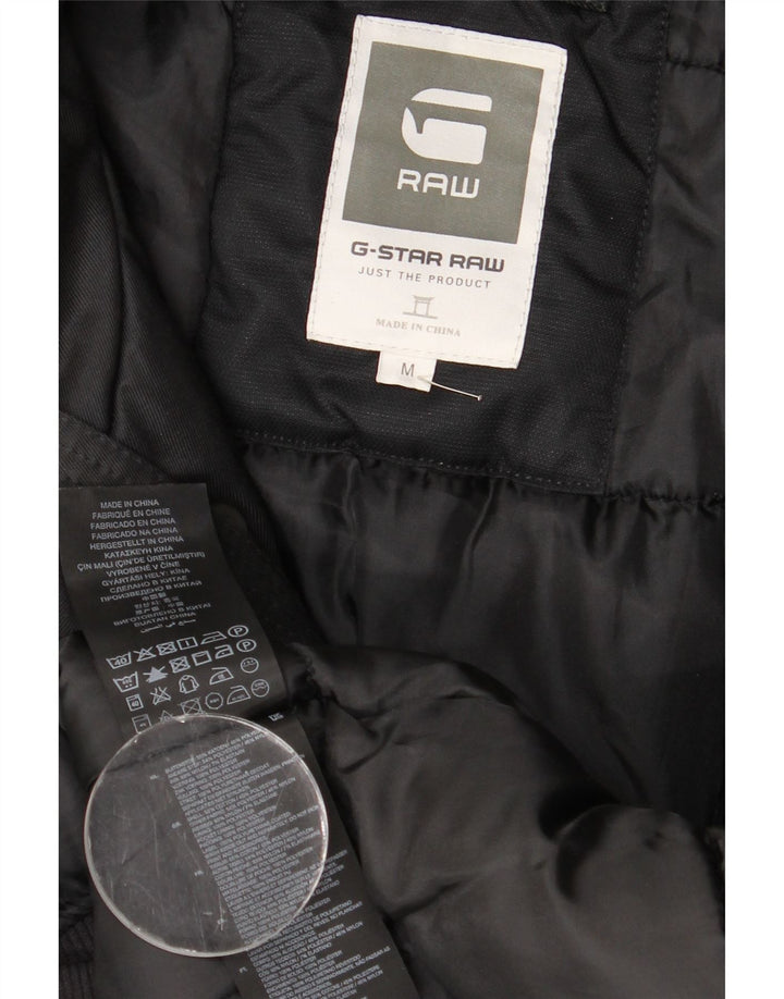 G-Star Herre Hooded Bomber Windbreaker Jacket UK 38 Medium Sort Bomuld