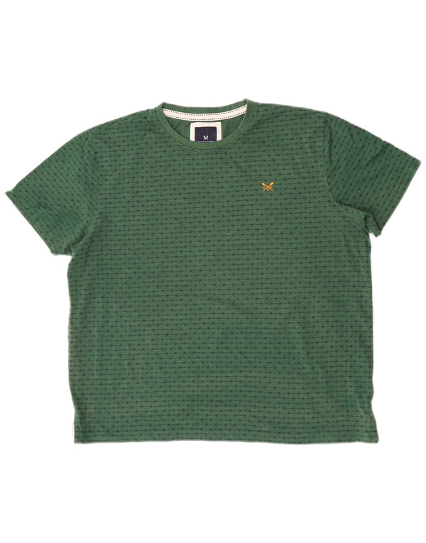 Crew Clothing Herre T-Shirt Top XL Grøn Polka Dot Bomuld
