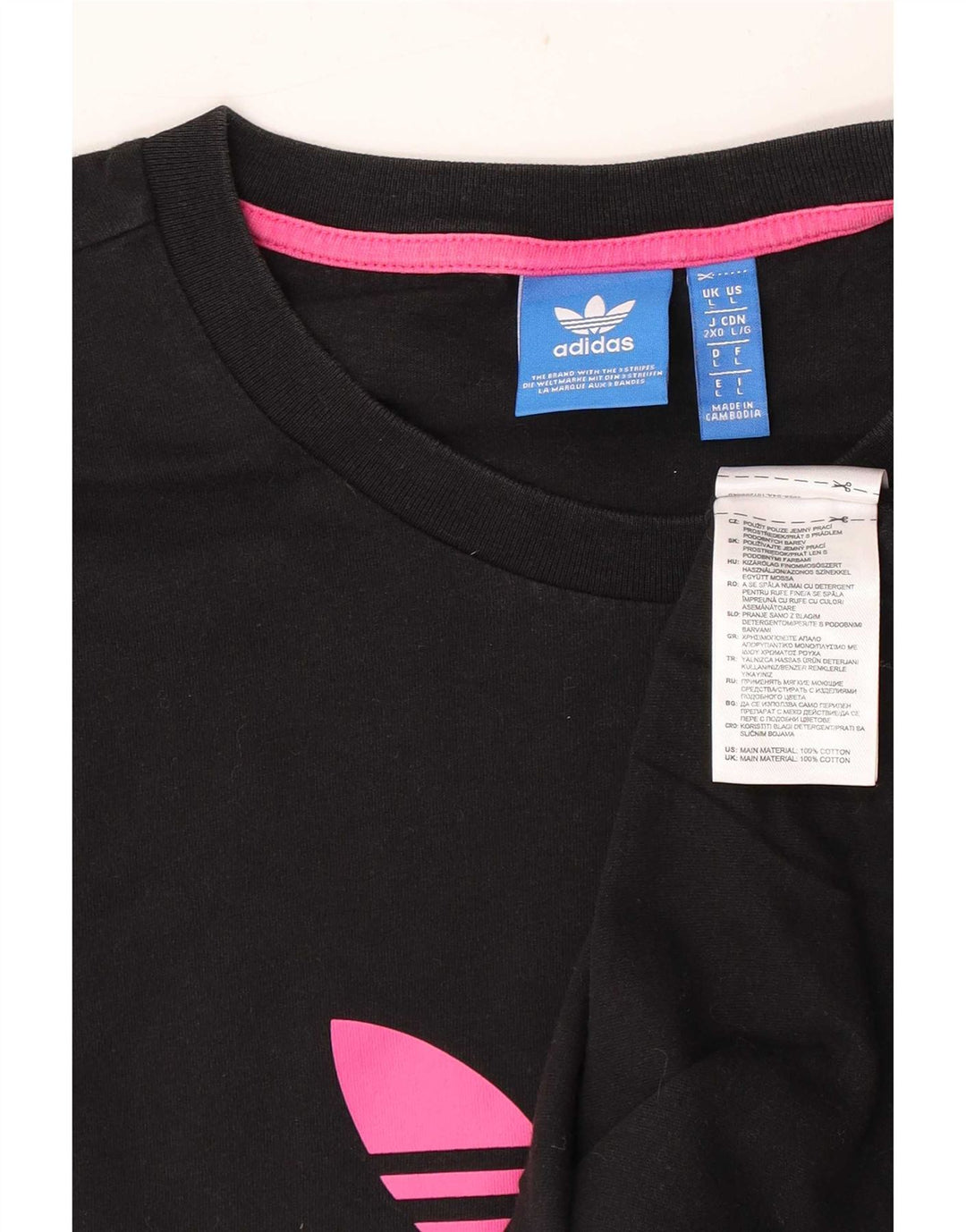 Adidas Grafisk T-shirt top til mænd, stor sort bomuld