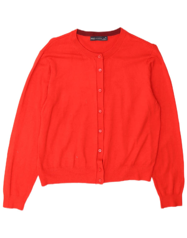 Marks & Spencer Dame Cardigan Sweater UK 16 Large Red Viscose