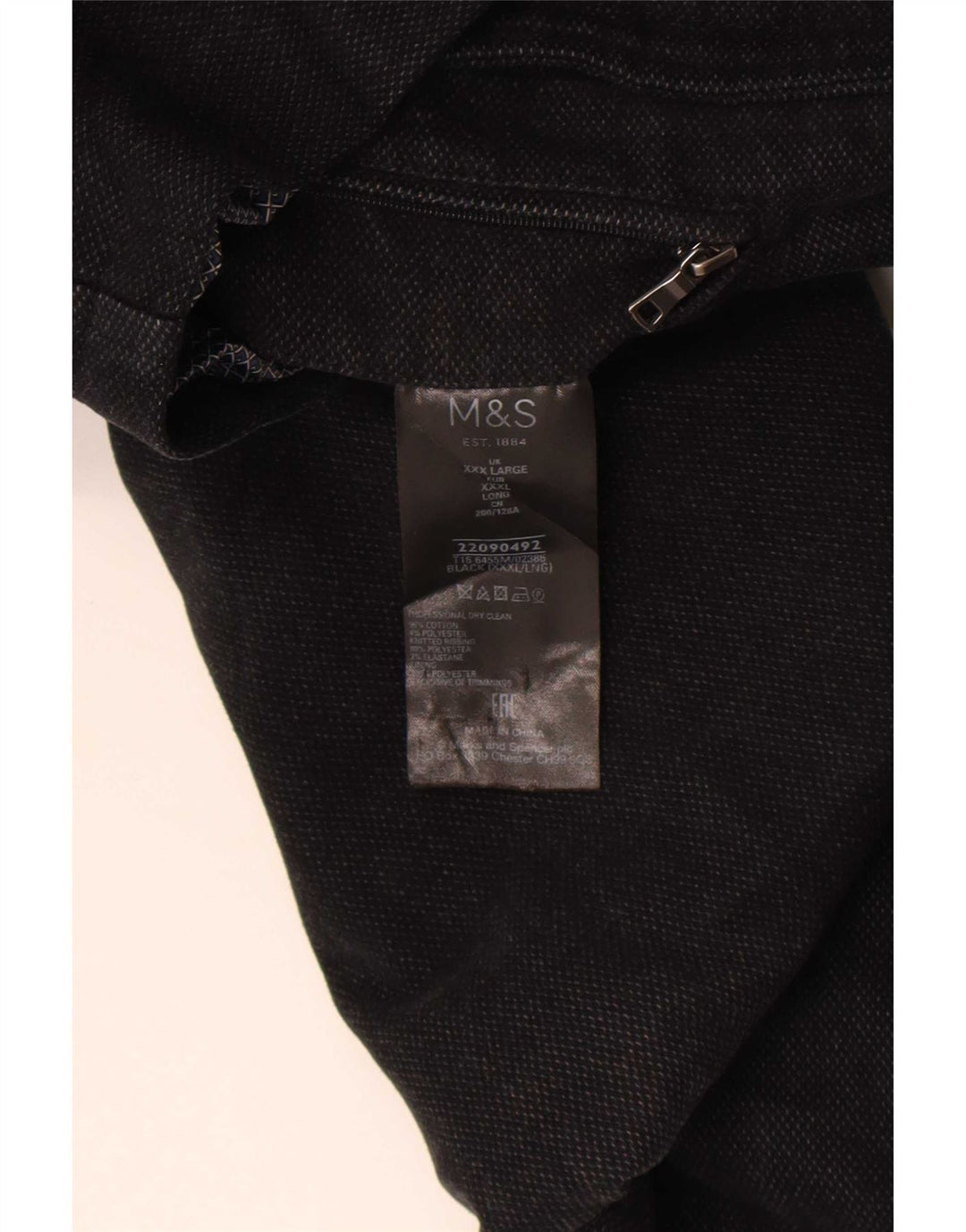 Marks & Spencer Herre Utility Jacket UK 46 3XL Sort Bomuld
