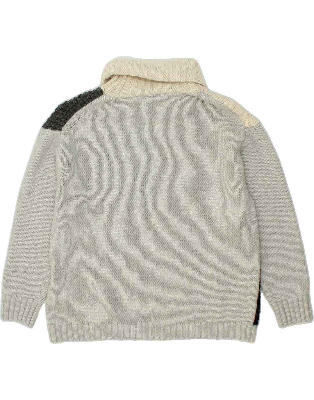 TOM TAILOR Womens Roll Neck Jumper Sweater UK 16 Large Grey Colourblock Vintage Tom Tailor and Second-Hand Tom Tailor from Messina Hembry 