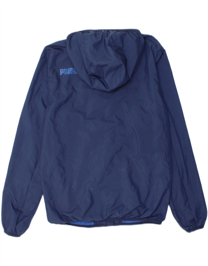 Puma Herre grafisk regnjakke med hætte UK 34 XS marineblå polyester