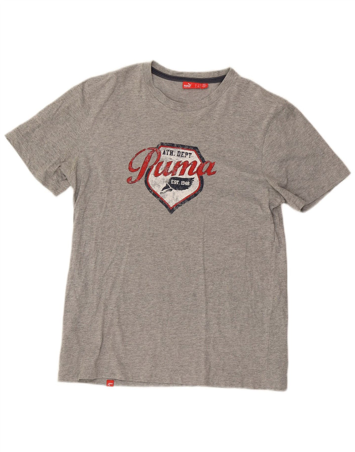 Puma Herre grafisk T-shirt top mellemgrå bomuld