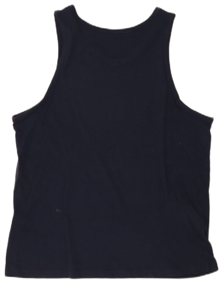 Nike Herre Slim Fit Grafisk Vest Top Stor Marineblå Bomuld