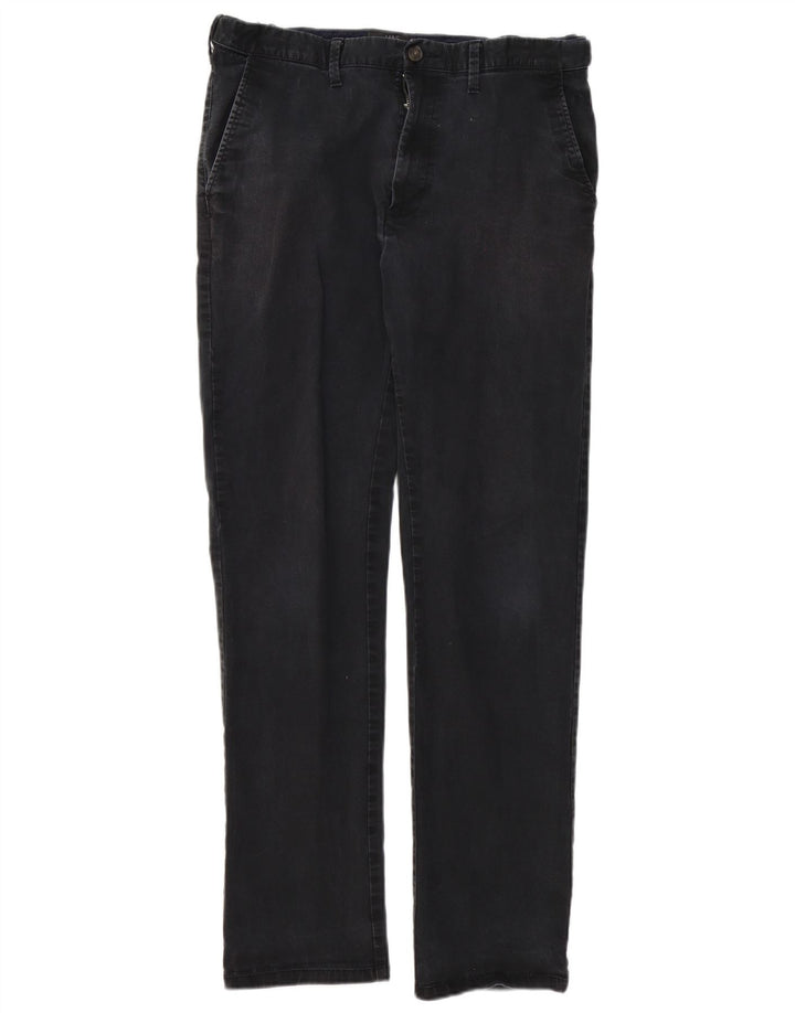 Marks & Spencer Herre Regular Chino Bukser W34 L33 Sort Bomuld