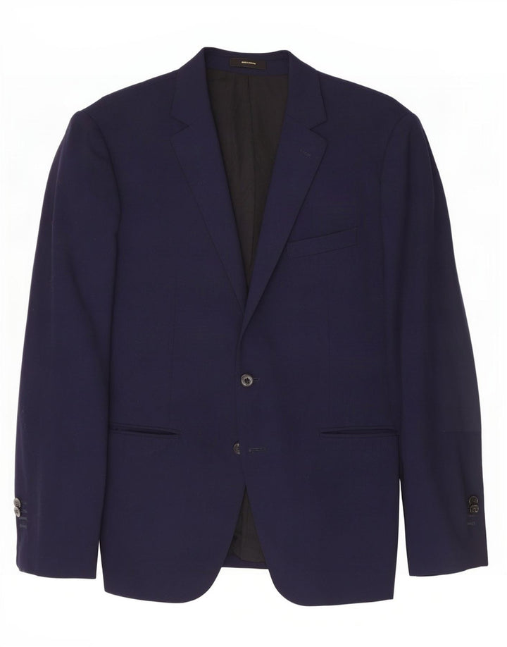 Massimo Dutti Herre 2-knaps blazerjakke EU 54 XL Marineblå Uld