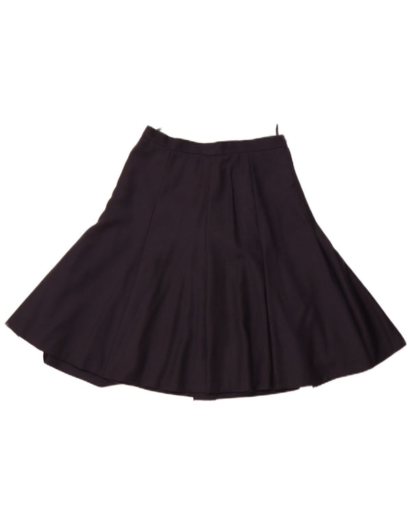 LUISA SPAGNOLI Dame Højtaljet Flared Skirt IT 42 Medium W26 Marineblå