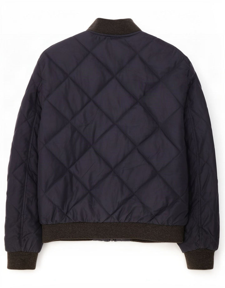 Marks & Spencer Herre Quiltet Bomber Jacket UK 38 Medium Navy Blue Polyester