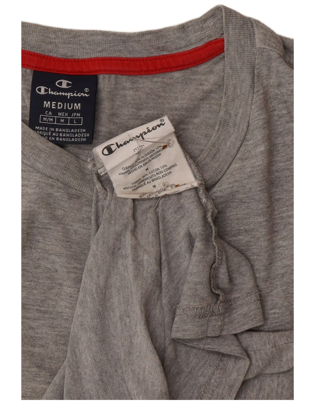 CHAMPION Herre T-Shirt Top Medium Grå Bomuld
