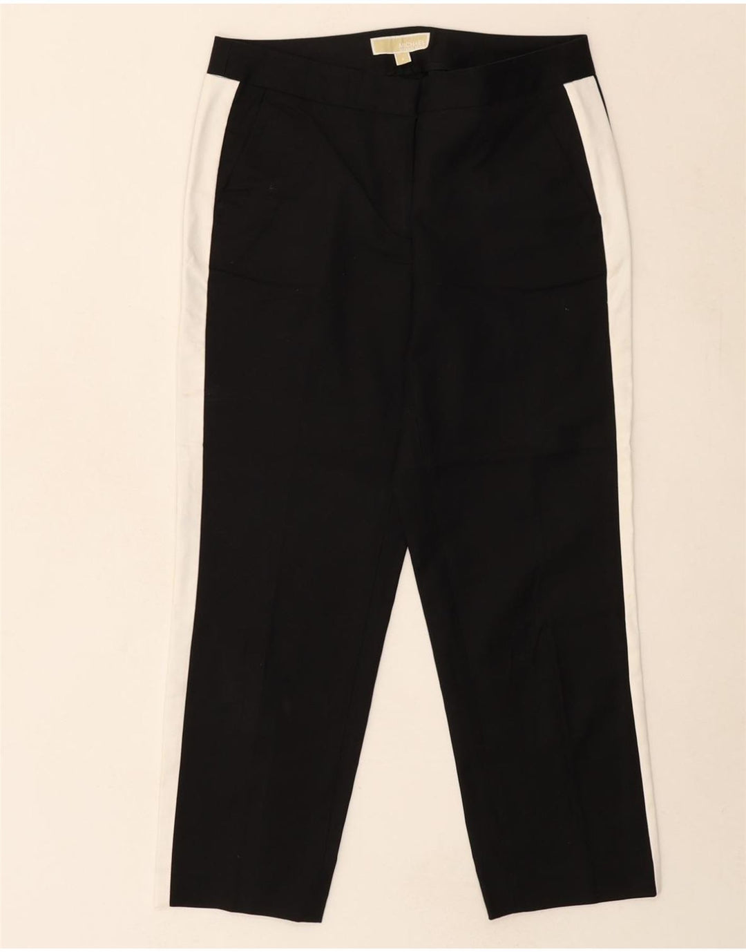MICHAEL KORS Womens Cropped Trousers US 6 Medium W30 L25 Black Colourblock Vintage Michael Kors and Second-Hand Michael Kors from Messina Hembry 
