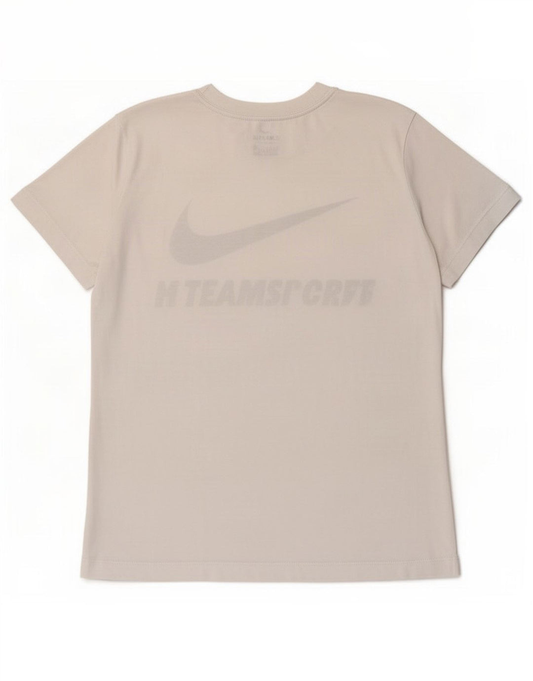 Nike Dame Dri Fit Grafisk T-Shirt Top UK 12 Medium White Polyester