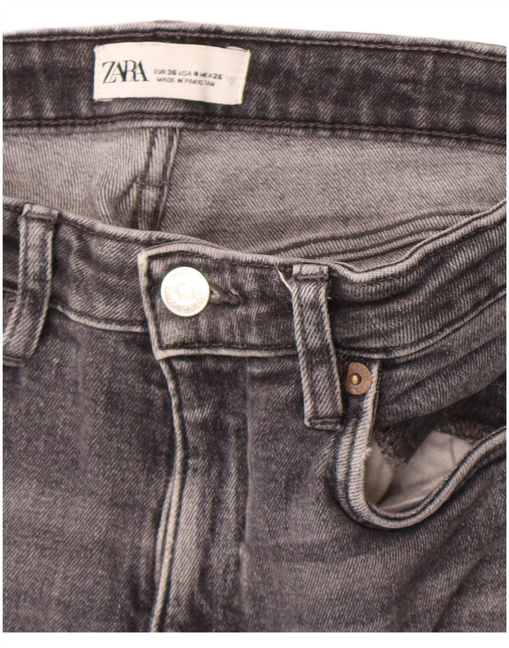 Zara Womens Cropped Jeans EU 36 XS W26 L25 Grå