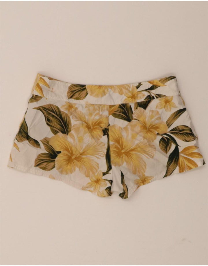 MOSSIMO Womens Hot Pants Small W28 White Floral Polyester Vintage Mossimo and Second-Hand Mossimo from Messina Hembry 