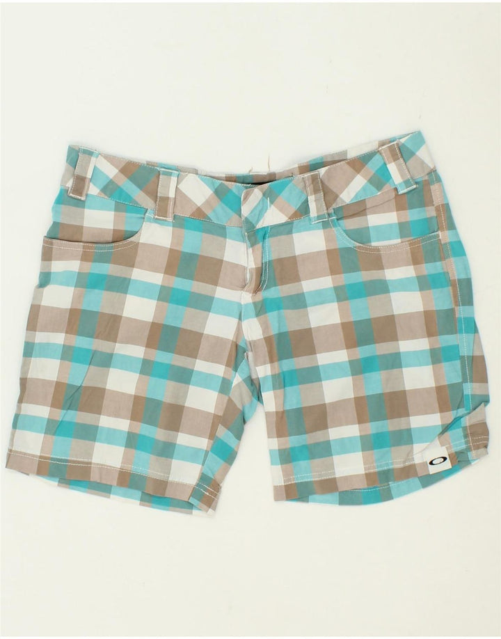 OAKLEY Womens Casual Shorts US 6 Medium W32  Blue Check Vintage Oakley and Second-Hand Oakley from Messina Hembry 