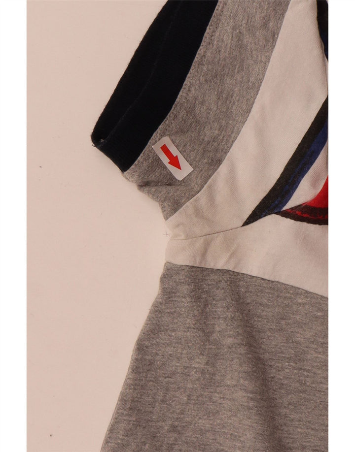 Desigual Herre grafisk poloshirt Stor grå bomuld