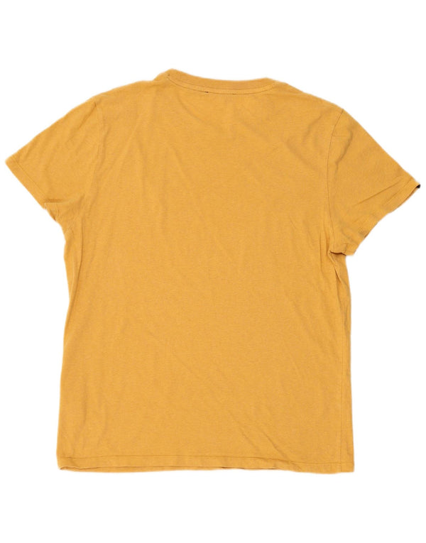 Superdry T-shirt top til mænd 2XL gul flækket bomuld