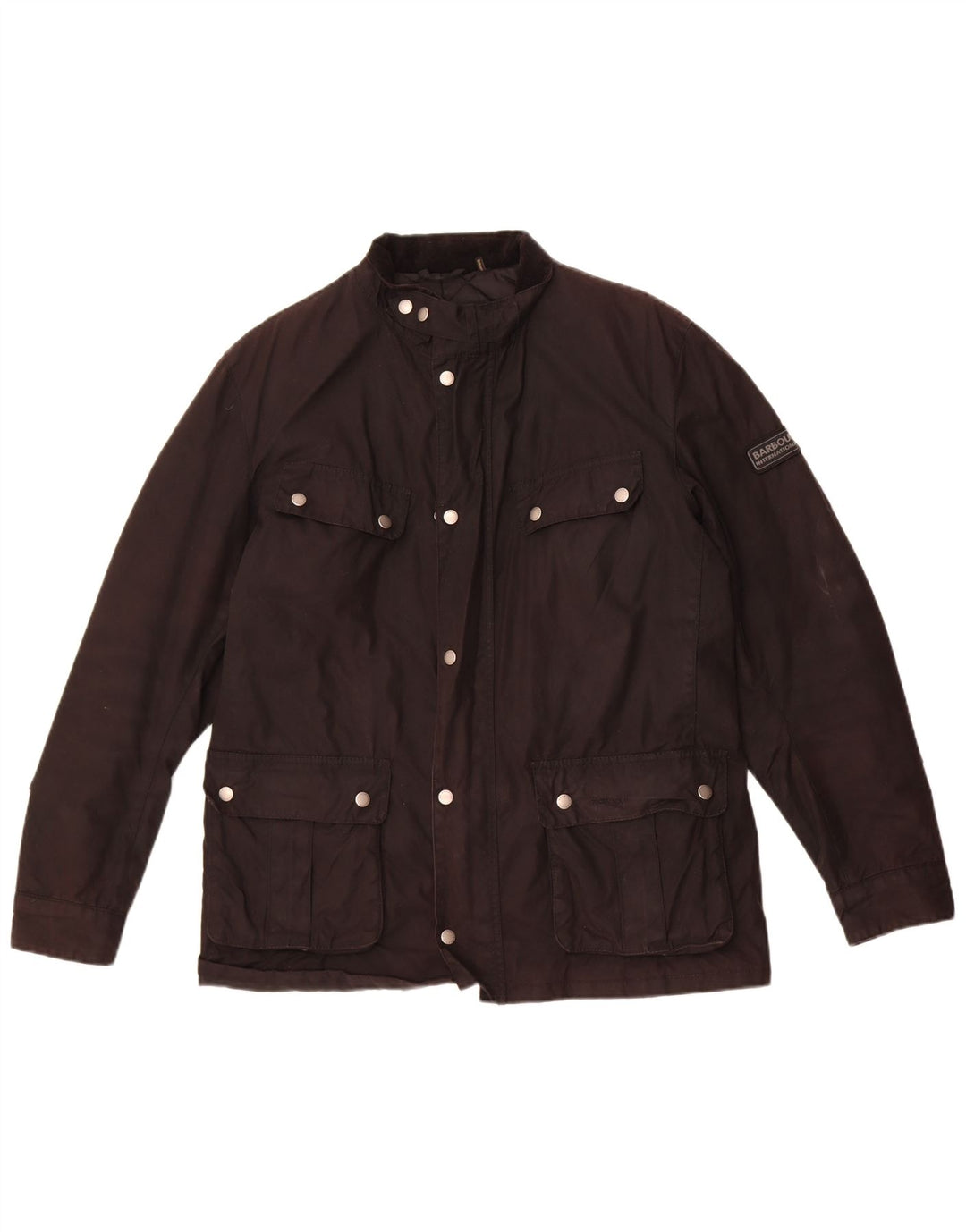 Barbour Herre vokset bomuldsjakke UK 40 Stor sort bomuld