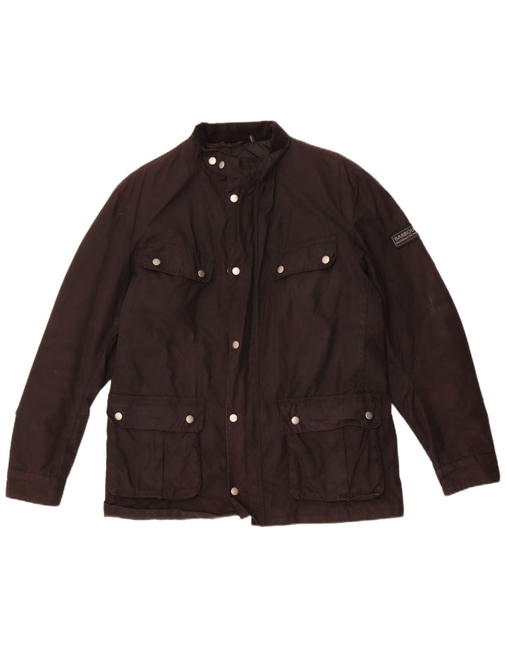 Barbour Herre vokset bomuldsjakke UK 40 Stor sort bomuld