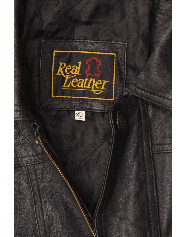 Vintage herre læderjakke UK 42 XL Sort