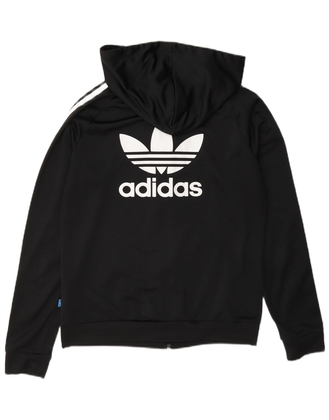 Adidas Dame Grafisk Hættetrøje Sweater UK 12 Medium Sort Polyester