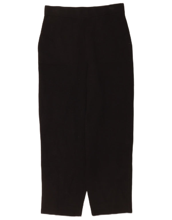 Zara Dame Cropped Trousers Medium W28 L24 Sort Viscose