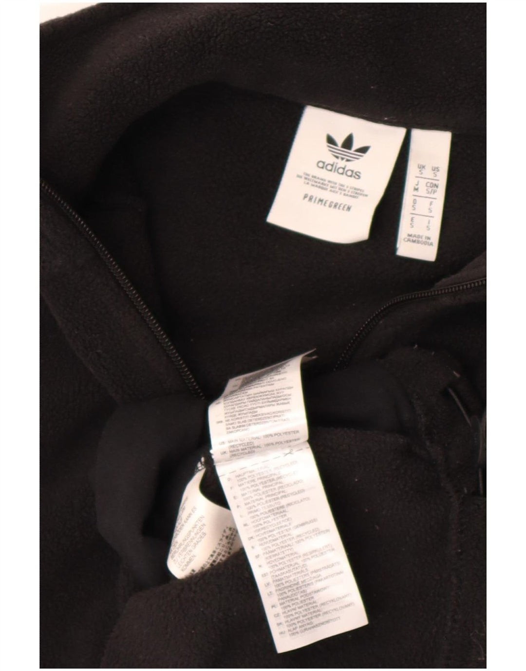 Adidas Fleece Jumper med lynlås til mænd lille sort polyester