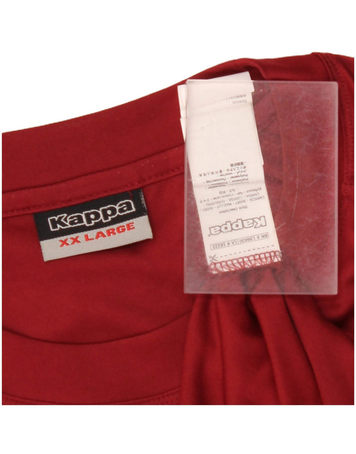 KAPPA Herre grafisk top langærmet 2XL rødbrun polyester