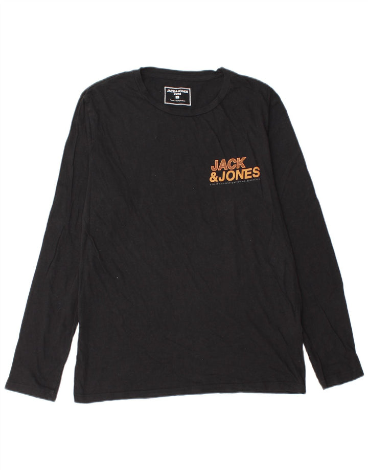 Jack & Jones Herre grafisk top Langærmet medium sort bomuld