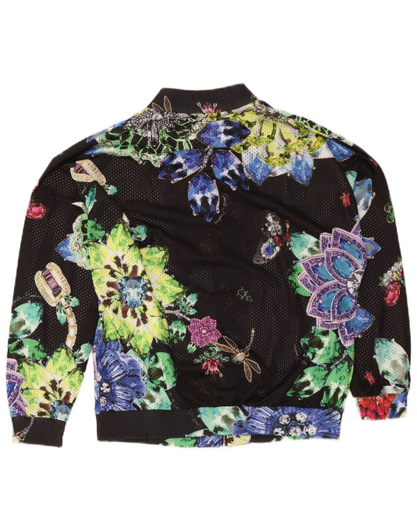Gaelle Bonheur Womens Oversized træningsdragt Top jakke UK 2 2XS Black Floral