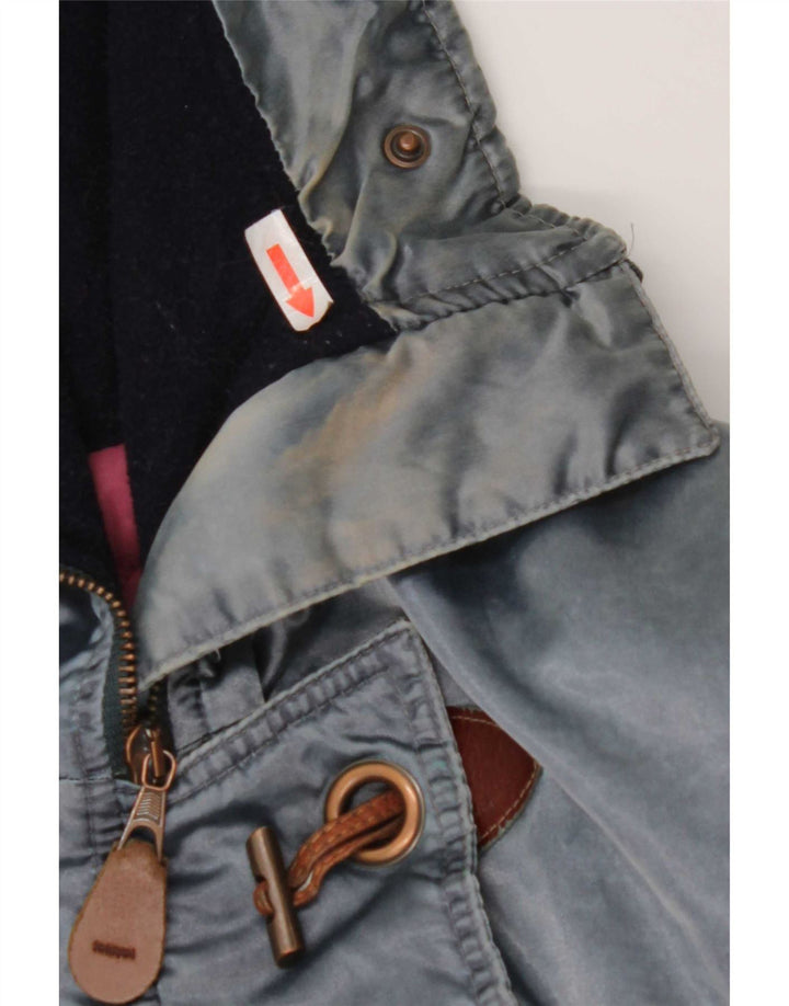 Vintage Dame Hætte Oversized Windbreaker Jacket IT 44 Medium Blue