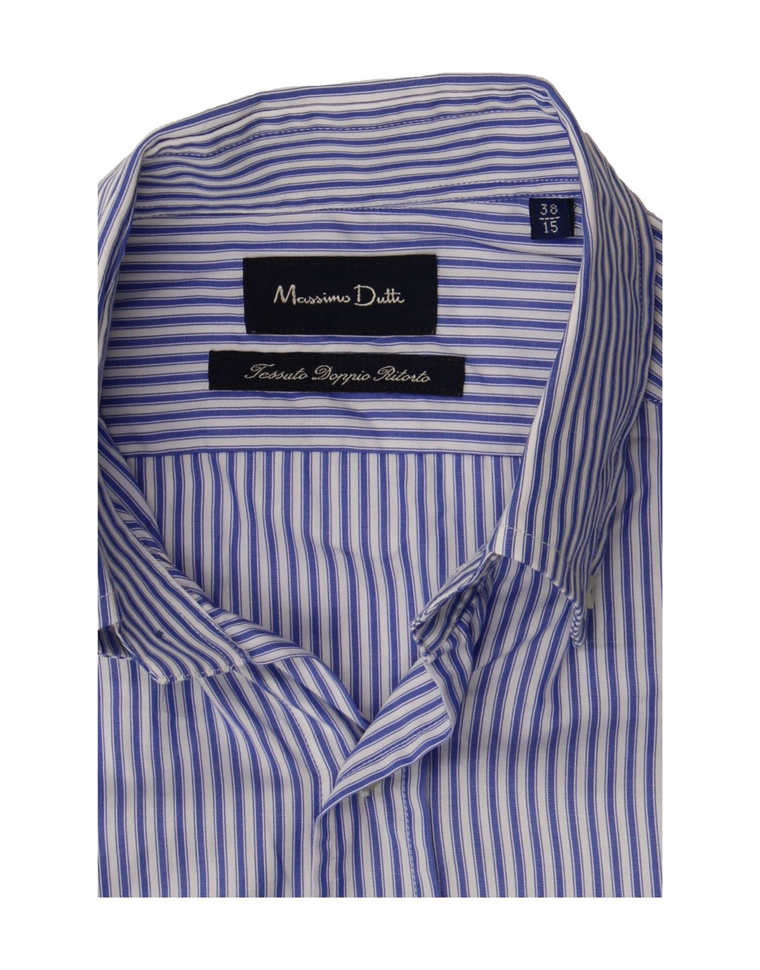 MASSIMO DUTTI Mens Shirt Size 38 15 Medium Blue Striped Cotton Vintage Massimo Dutti and Second-Hand Massimo Dutti from Messina Hembry 