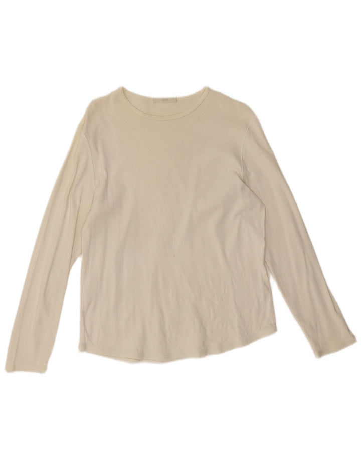 Marks & Spencer Dame Top Langærmet UK 16 Stor Beige Bomuld