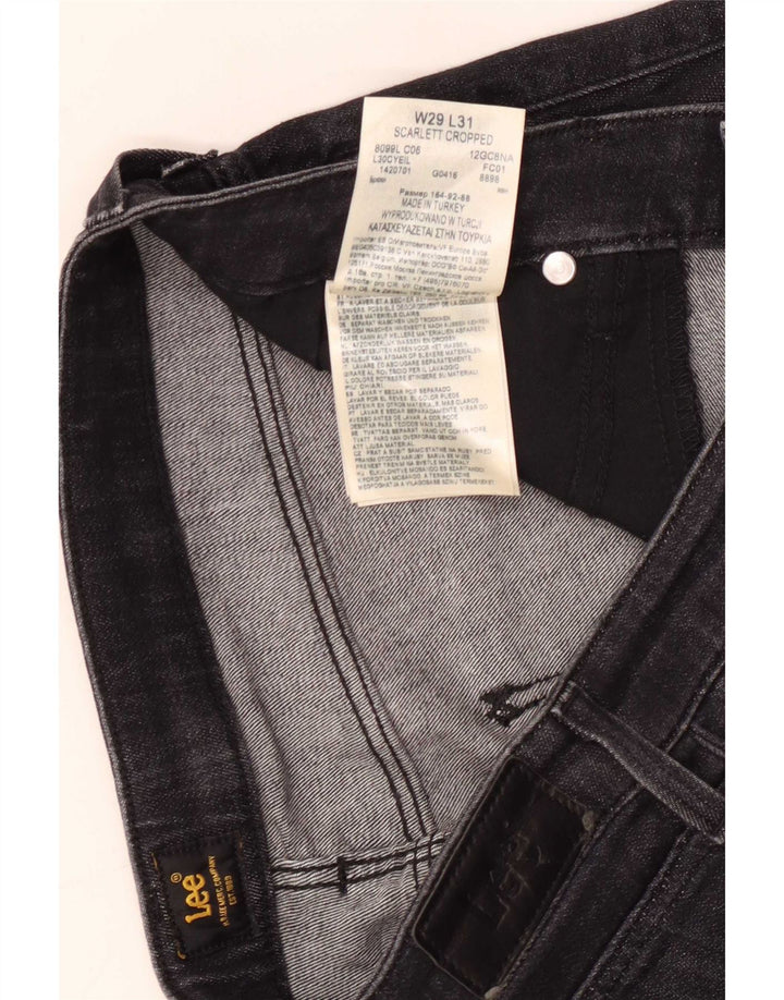Lee Womens Scarlett Cropped Jeans W29 L26 Sort bomuld