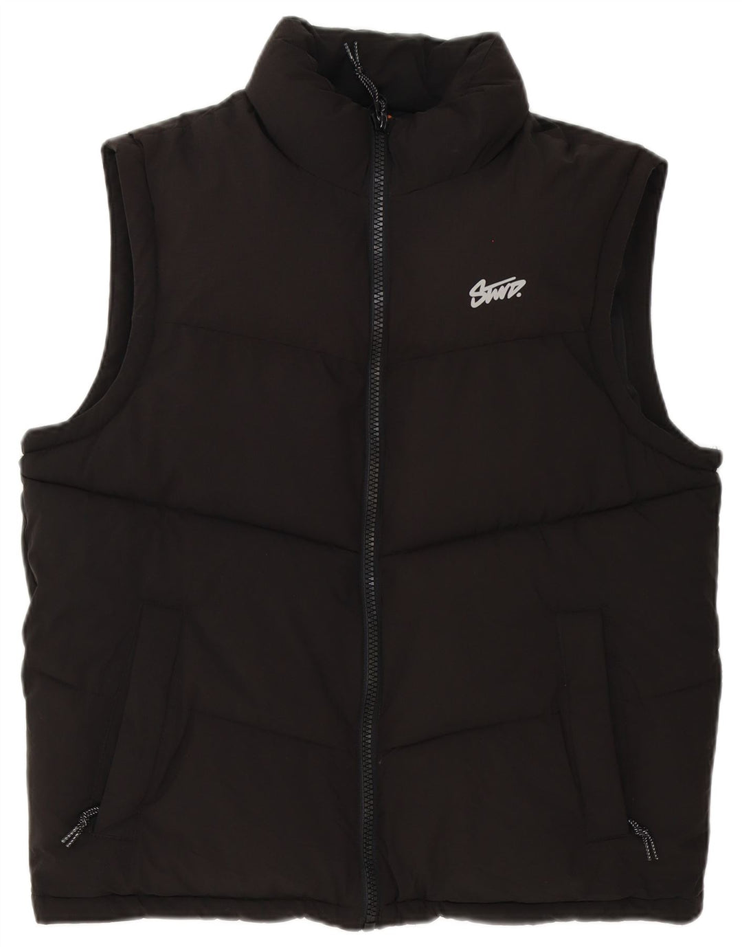 Pull & Bear Herre Polstret Gilet UK 38 Medium Sort Polyester