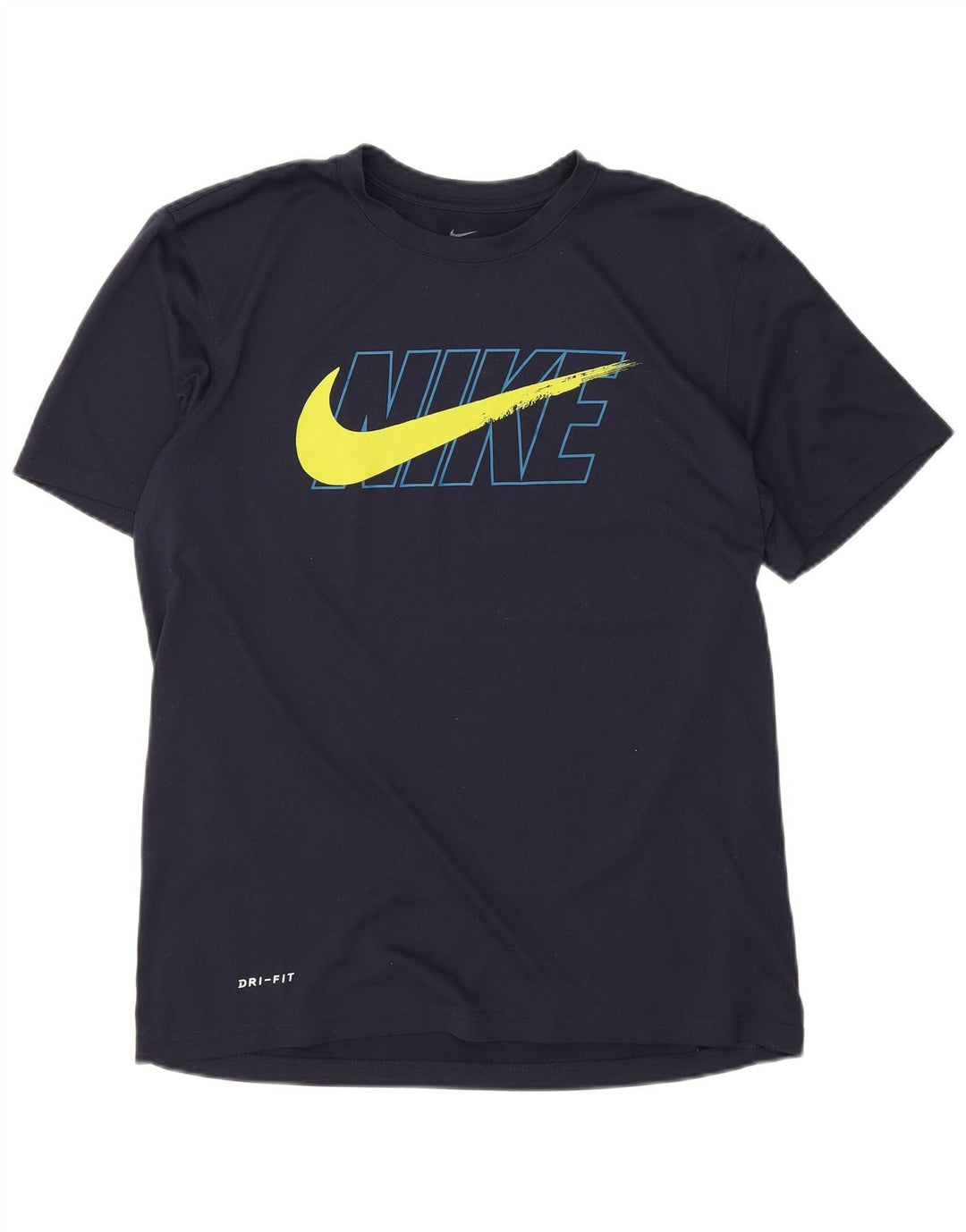 Nike Herre Dri Fit grafisk T-shirt top mellem marineblå polyester