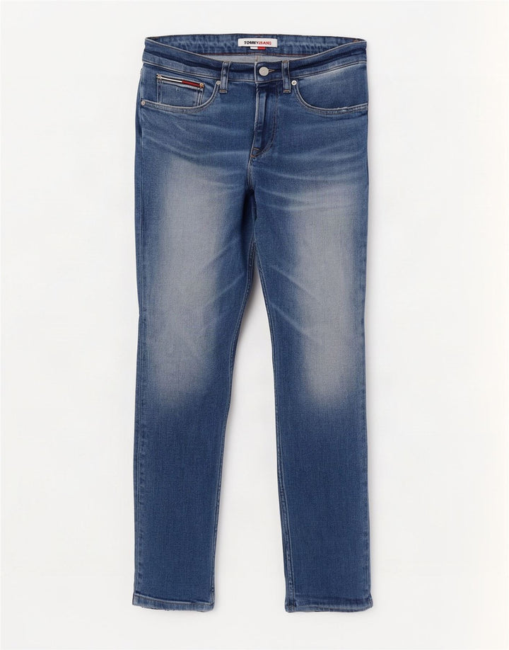 Tommy Hilfiger Herre Slim Jeans W30 L32 Blå Bomuld