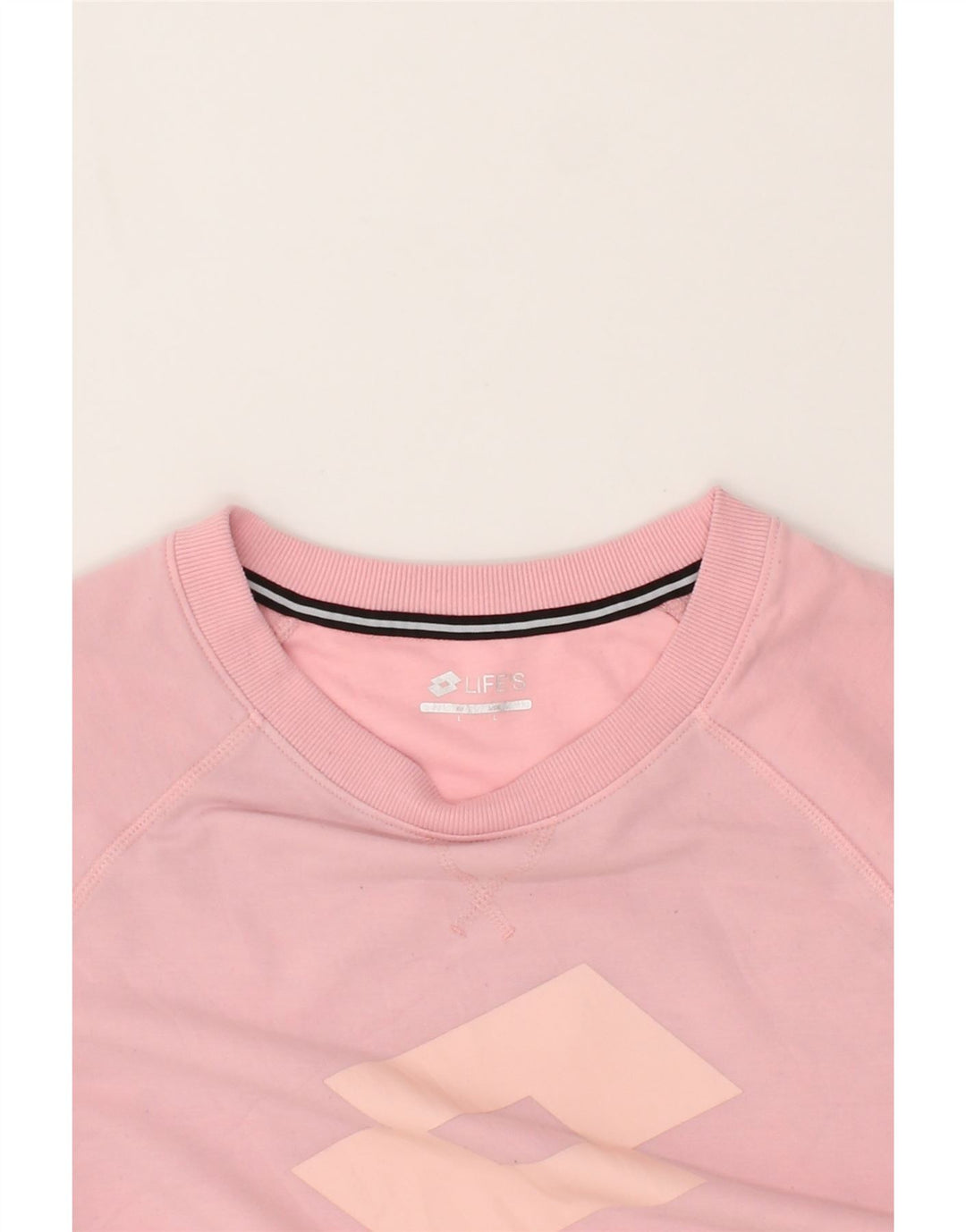 LOTTO Womens Graphic Sweatshirt Jumper UK 16 Large Pink Vintage Lotto and Second-Hand Lotto from Messina Hembry 