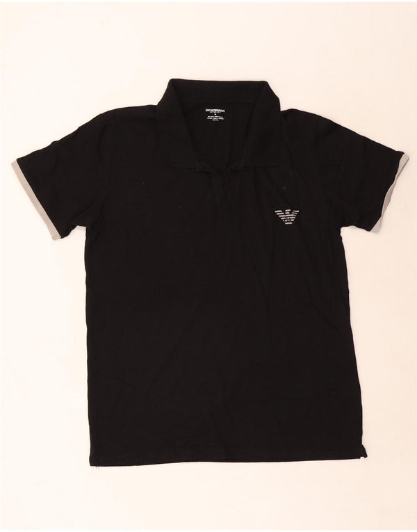 Emporio Armani Polo Shirt til mænd IT 54 XL Sort Colourblock Bomuld