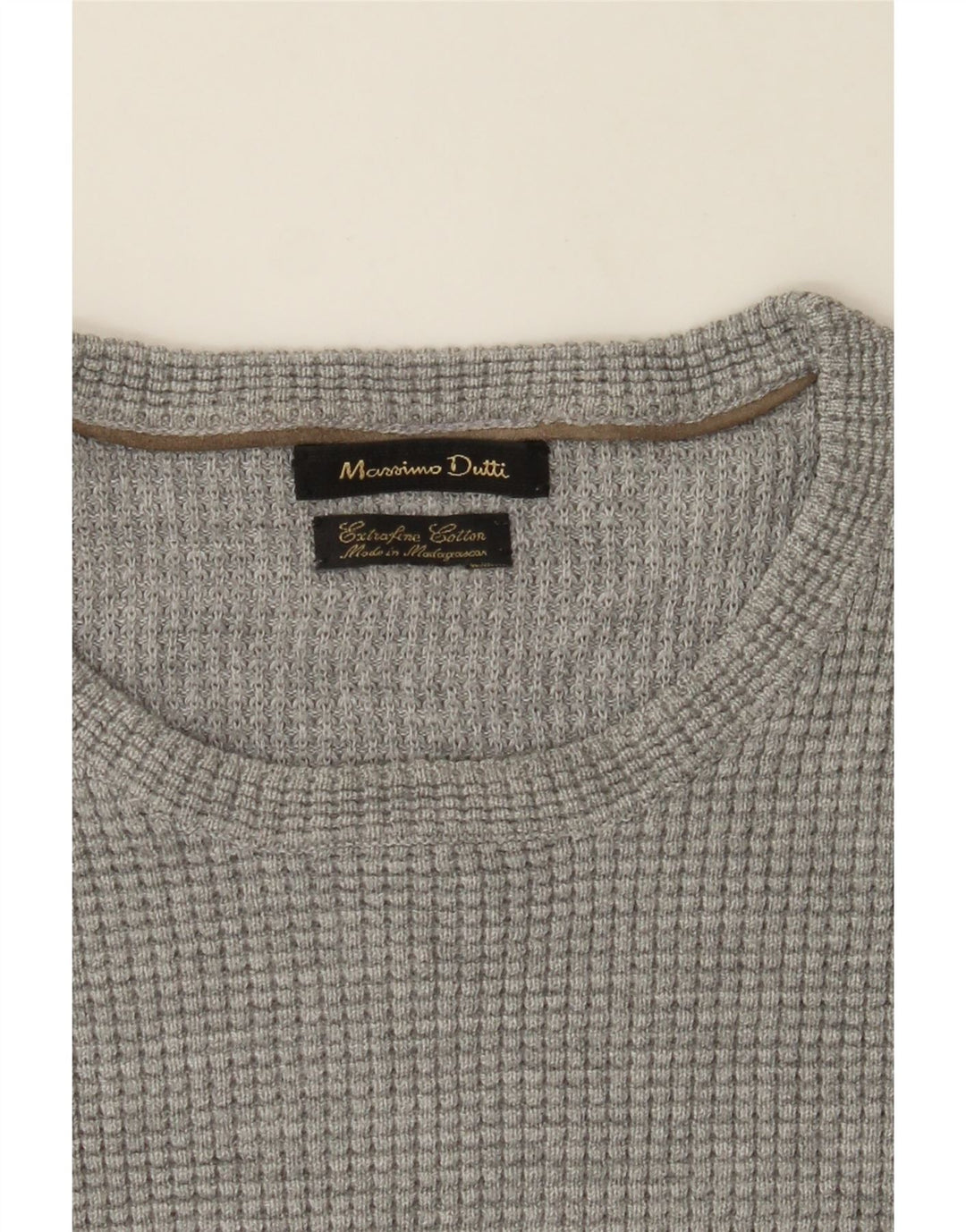 MASSIMO DUTTI Womens Crew Neck Jumper Sweater UK 18 XL Grey Vintage Massimo Dutti and Second-Hand Massimo Dutti from Messina Hembry 