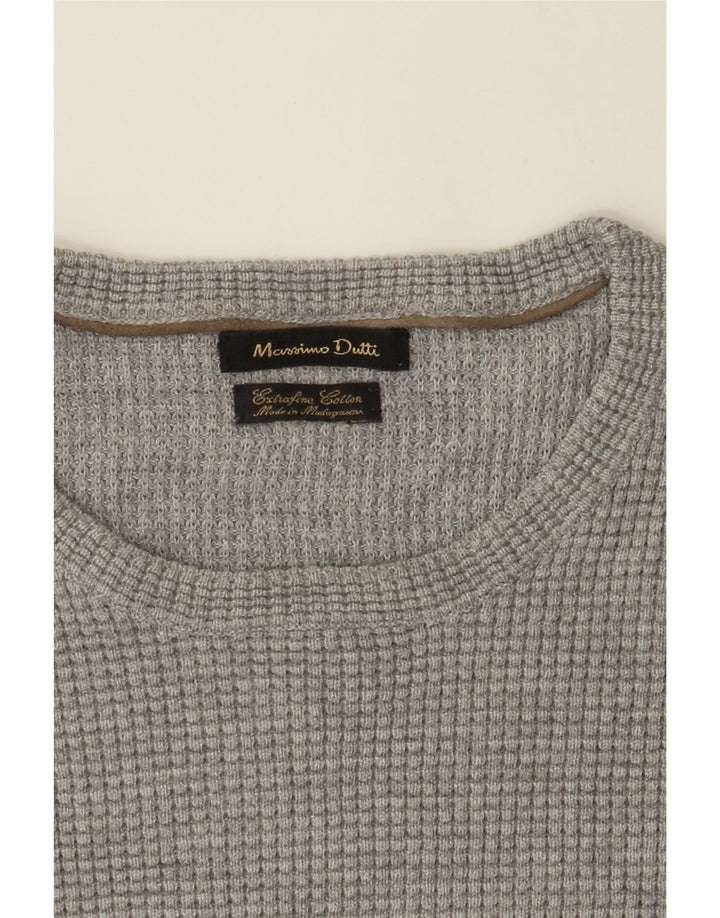 MASSIMO DUTTI Womens Crew Neck Jumper Sweater UK 18 XL Grey Vintage Massimo Dutti and Second-Hand Massimo Dutti from Messina Hembry 