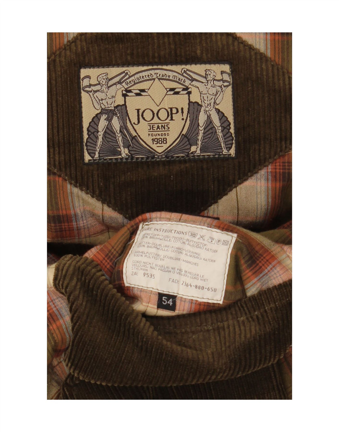 Joop Herre Hooded Parka Jacket IT 54 2XL Khaki Bomuld