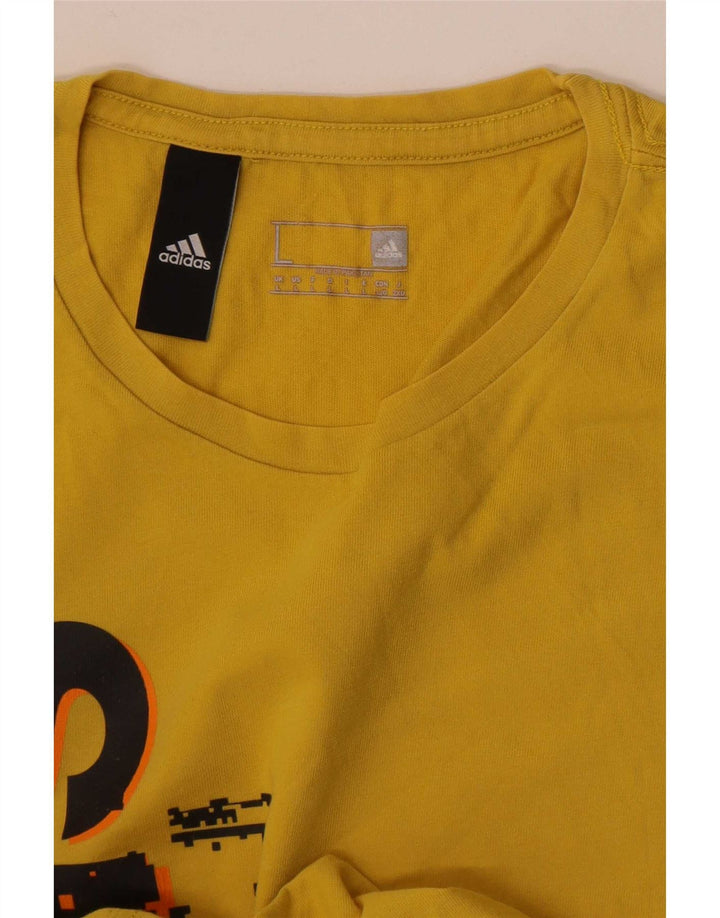 Adidas Herre Grafisk T-Shirt Top Stor Gul